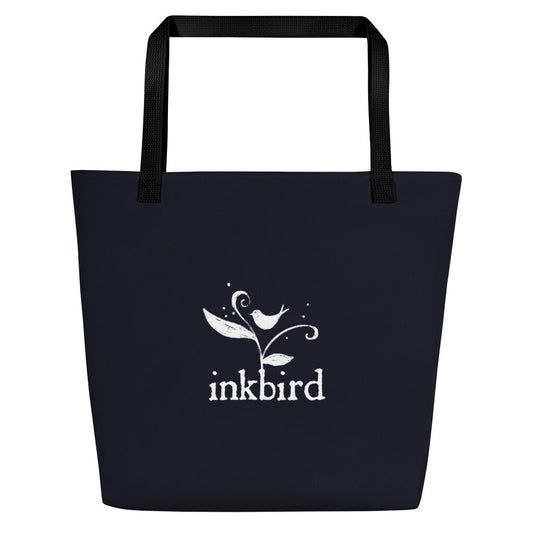 back of tote back showing inkbird art logo