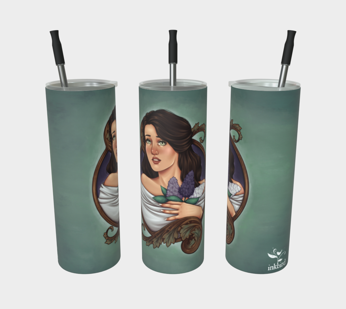 Lilac Lady 20oz Stainless Steel Tumbler | Inkbird Art - From the quiet corners of a magical world