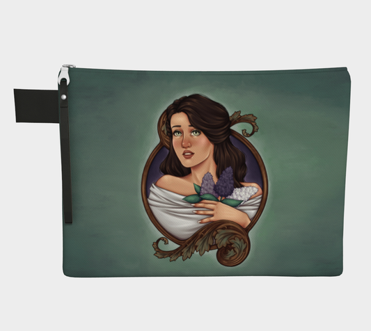 Lilac Lady 10in Carry-All Zipper Bag | Inkbird Art - From the quiet corners of a magical world